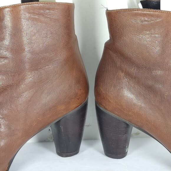 Stuart Weitzman Women's US 10M Brown Cognac Soft Leather Side Zip Ankle Boots - Picture 14 of 16